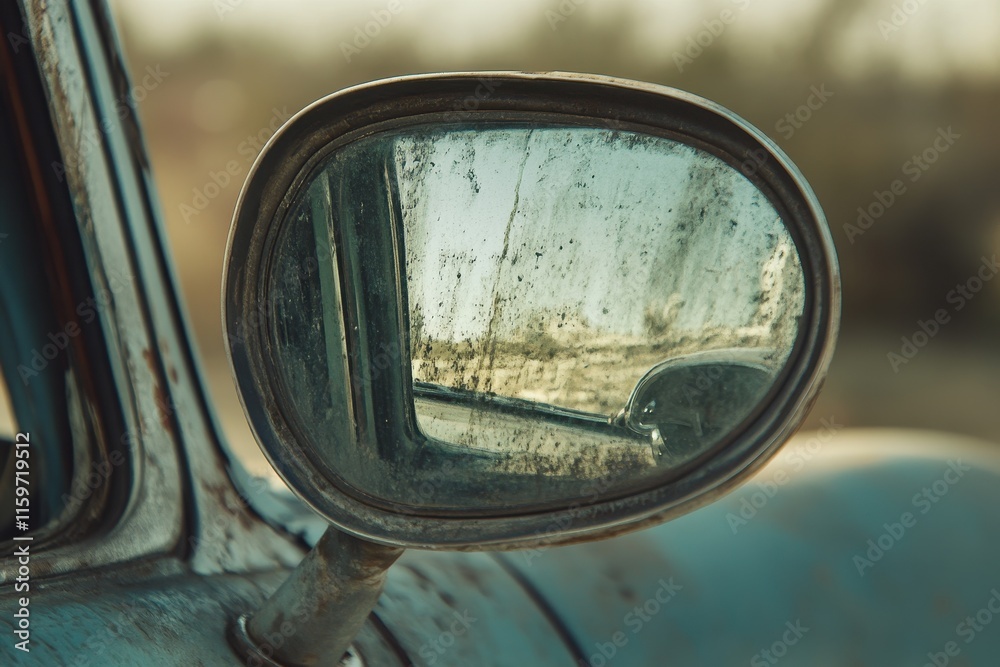 A car s mirror symbolizes reflection on the past encompassing memories journeys and experiences A car s mirror symbolizes reflection on the past encompassing memories journeys and experiences