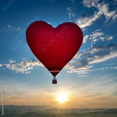 Ein Herz in luftiger Höhe: Heißluftballon mit romantischer Kulisse