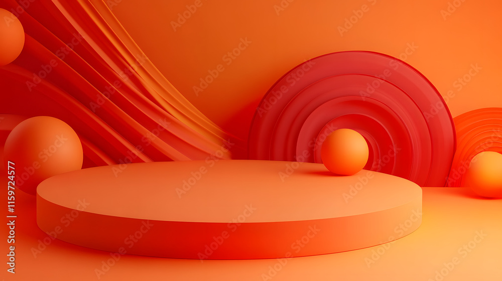 3d rendering of Orange and red abstract geometric background. Scene for advertising, technology, showcase, banner, game, sport, cosmetic, business, metaverse. Sci-Fi Illustration. Product display
3d rendering of Orange and red abstract geometric background. Scene for advertising, technology, showcase, banner, game, sport, cosmetic, business, metaverse. Sci-Fi Illustration. Product display