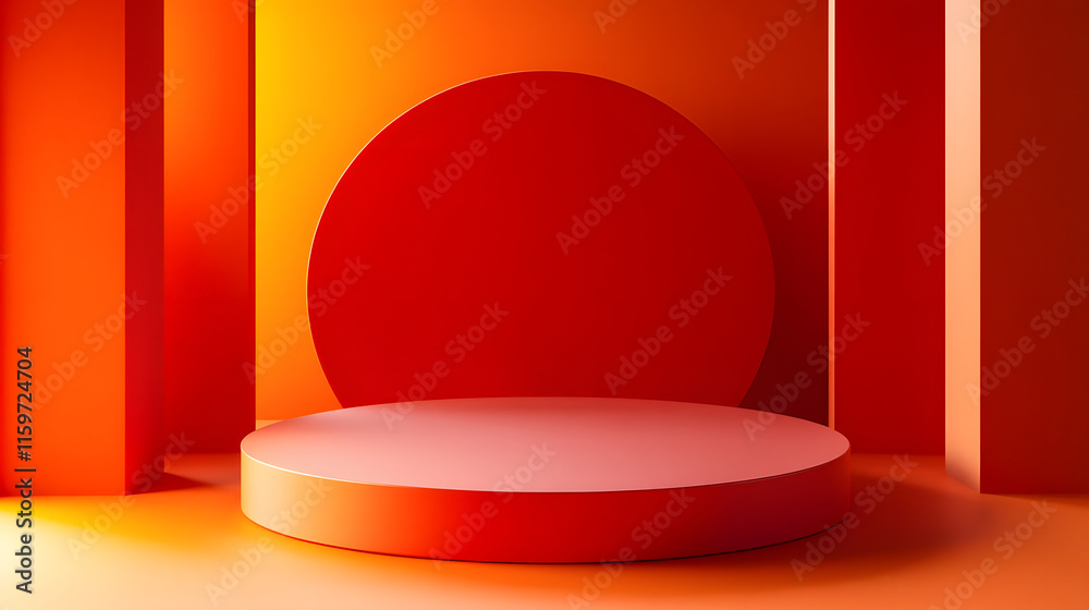 3d rendering of Orange and red abstract geometric background. Scene for advertising, technology, showcase, banner, game, sport, cosmetic, business, metaverse. Sci-Fi Illustration. Product display
3d rendering of Orange and red abstract geometric background. Scene for advertising, technology, showcase, banner, game, sport, cosmetic, business, metaverse. Sci-Fi Illustration. Product display