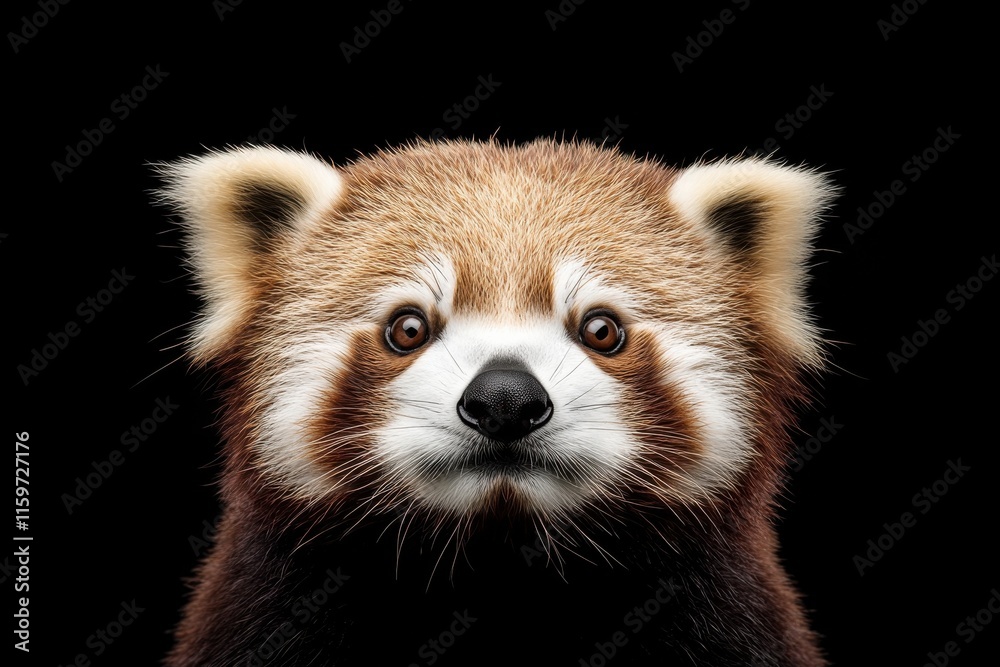 Obraz premium Closeup red panda portrait with expressive eyes in bold lighting