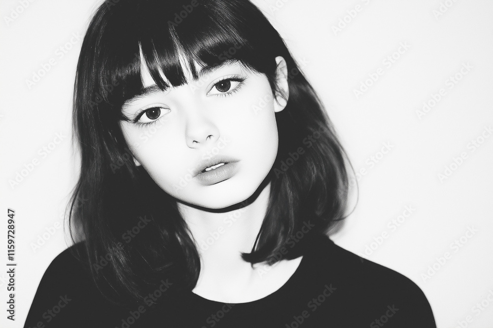 facial expression: listless young woman with head tilted