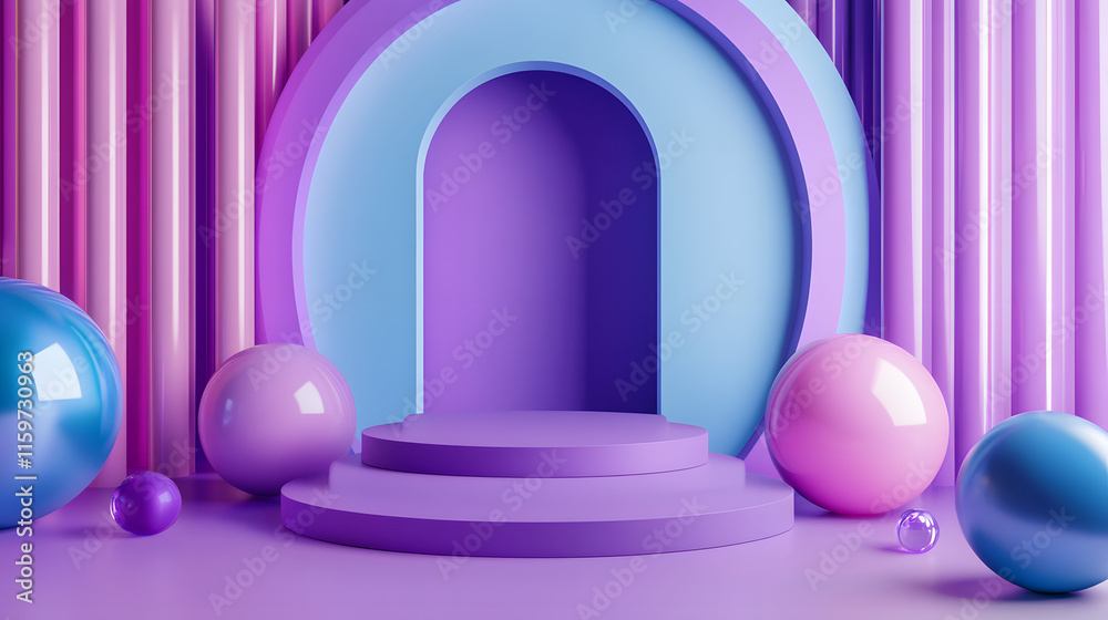 3d rendering of Blue and purple abstract geometric background. Scene for advertising, technology, showcase, banner, game, sport, cosmetic, business, metaverse. Sci-Fi Illustration. Product display
3d rendering of Blue and purple abstract geometric background. Scene for advertising, technology, showcase, banner, game, sport, cosmetic, business, metaverse. Sci-Fi Illustration. Product display