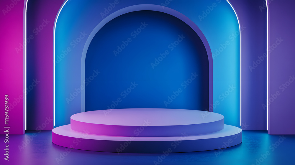 3d rendering of Blue and purple abstract geometric background. Scene for advertising, technology, showcase, banner, game, sport, cosmetic, business, metaverse. Sci-Fi Illustration. Product display
3d rendering of Blue and purple abstract geometric background. Scene for advertising, technology, showcase, banner, game, sport, cosmetic, business, metaverse. Sci-Fi Illustration. Product display