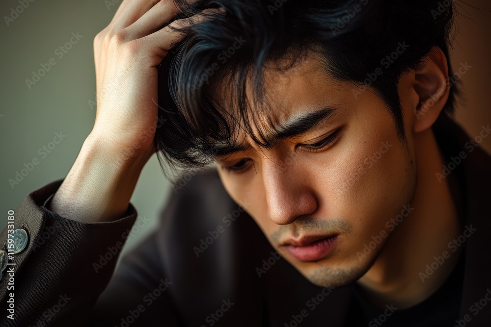 Dismayed Asian man Dismayed Asian man