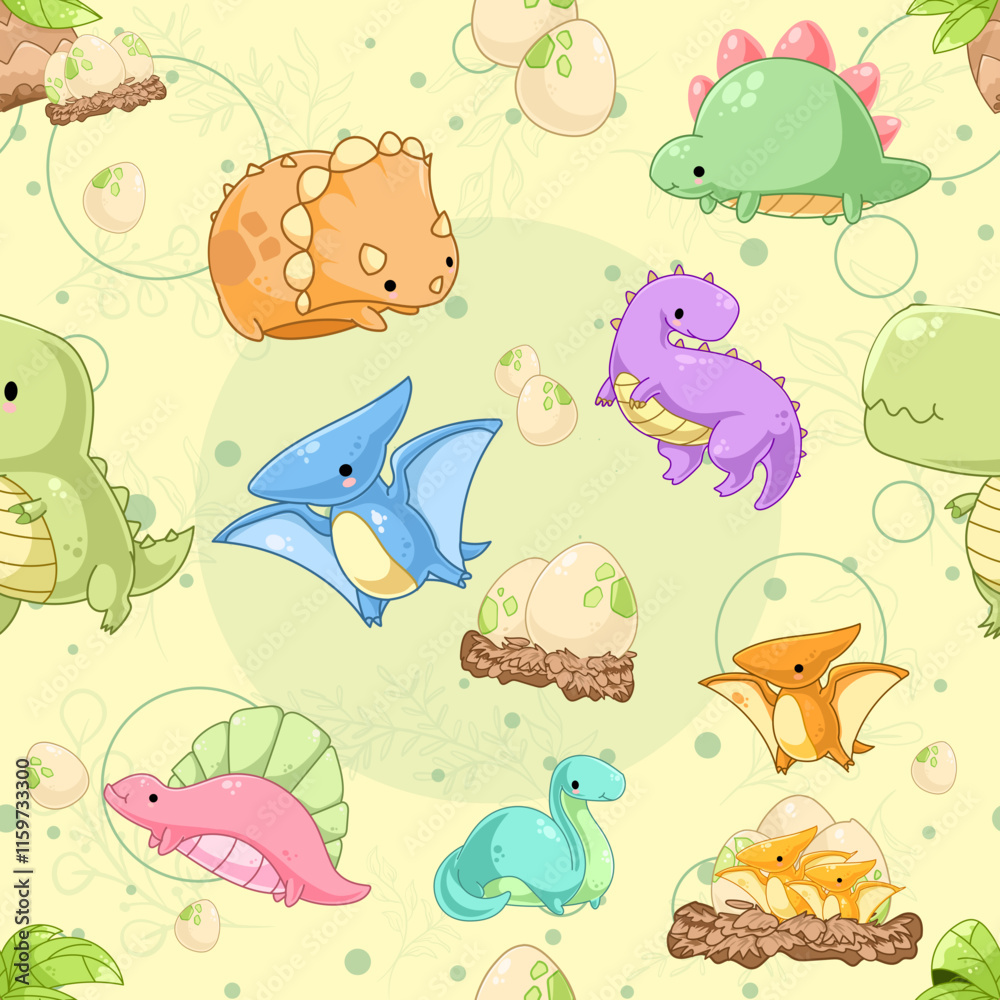 Fototapeta premium seamless pattern with dinos