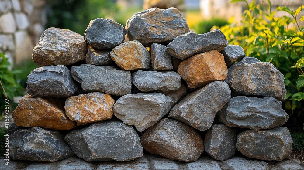 A Collection Of Gray And Brown Rocks Stacked Together A Collection Of Gray And Brown Rocks Stacked Together