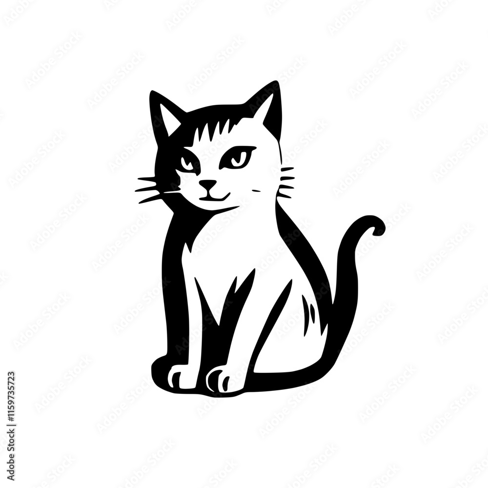 Obraz premium Cat with Alert Posture - Active Pet Vector