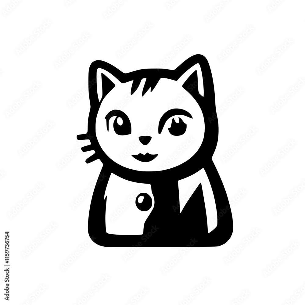 Obraz premium Cat with Poised Stance - Confident Pet Vector