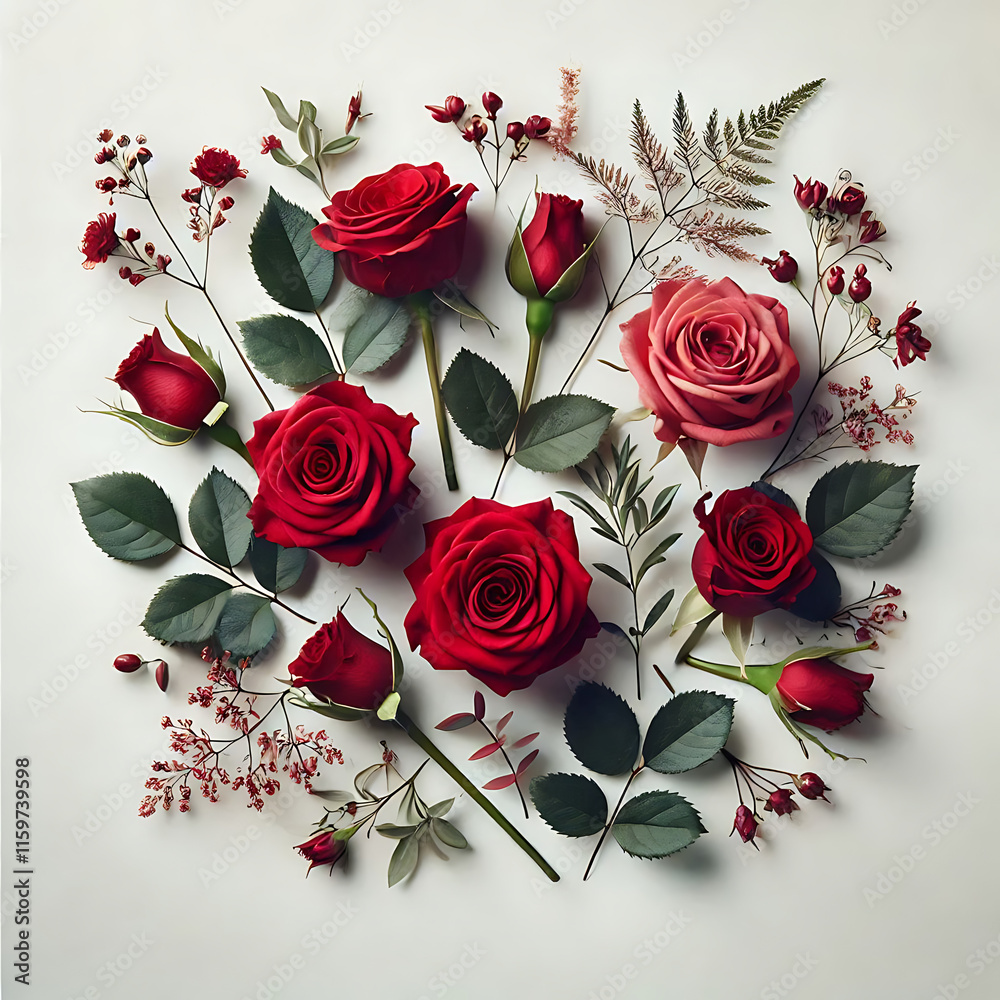 Red rose flower with clipping path, side view. Beautiful single red rose flower on stem with leaves isolated on white background. Naturе object for design to Valentines Day, mothers day, anniversary
Red rose flower with clipping path, side view. Beautiful single red rose flower on stem with leaves isolated on white background. Naturе object for design to Valentines Day, mothers day, anniversary