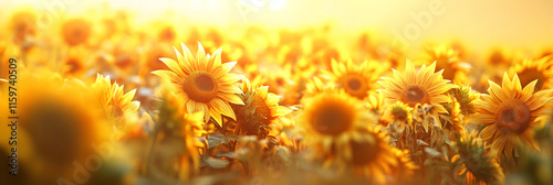 A music festival in a sunflower field, with vibrant colors from the stage lights mixing with the golden yellow of the flowers, creating an ethereal atmosphere.  