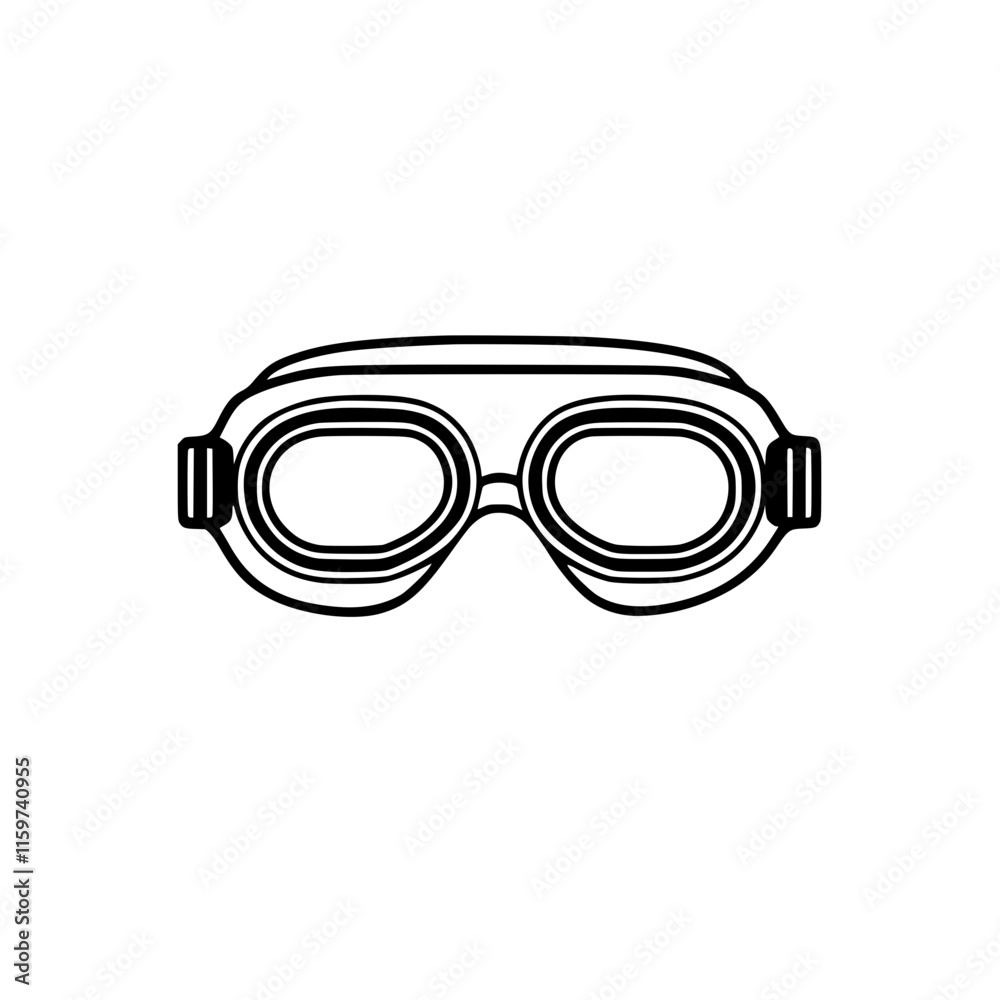 Fototapeta premium Simple black frame goggles drawing icon