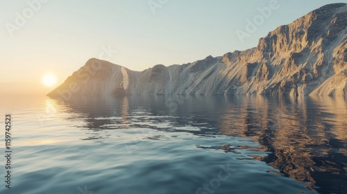 Wallpaper Mural Serene sunset over calm ocean reflecting rocky cliffs. Torontodigital.ca