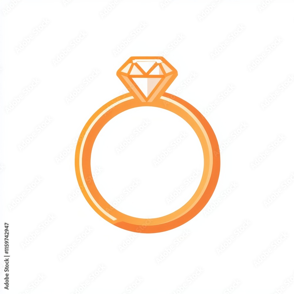 Elegant gold diamond ring on white background Elegant gold diamond ring on white background