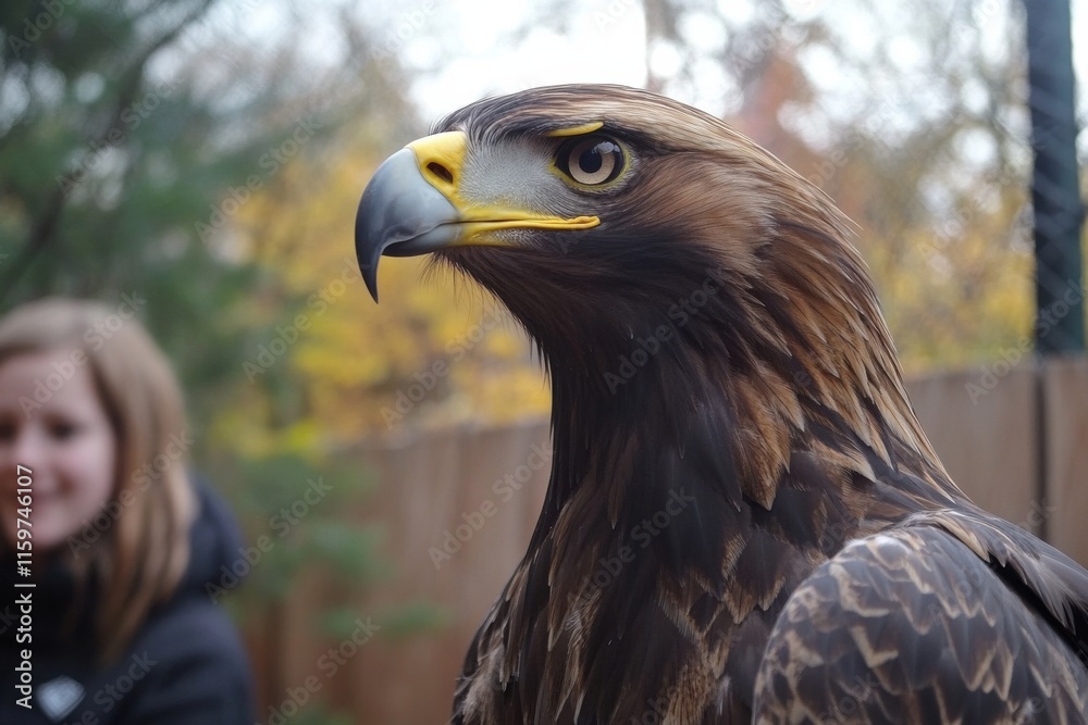 Obraz premium Detailed portrait capturing a majestic golden eagles features and gaze
