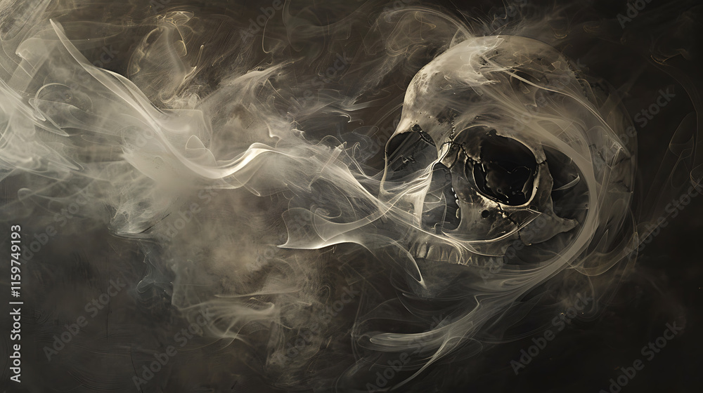 Skull Enveloped in Smoke and Shadows Skull Enveloped in Smoke and Shadows
