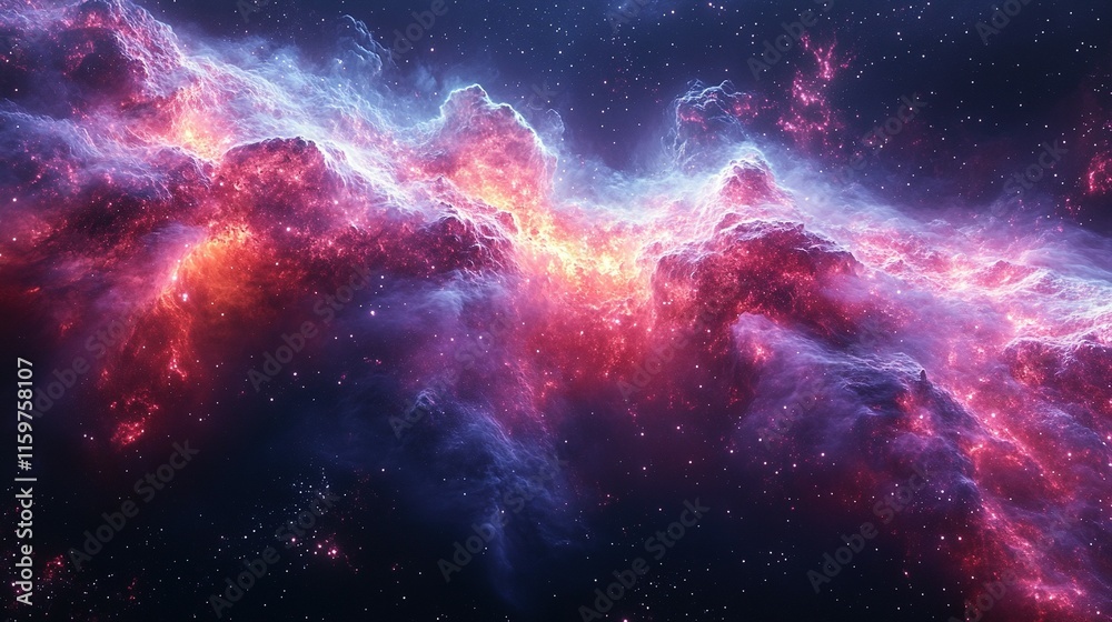 Fototapeta premium Cosmic Nebula Swirling Gaseous Clouds Across Space