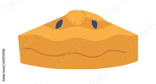 Piece of blueberry pie vector illustration