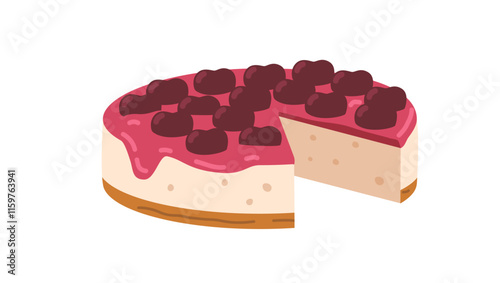 Cheesecake pie with fruit jam