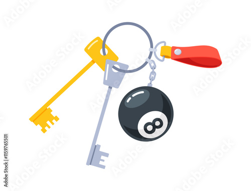 Keyholder with keys, lucky ball