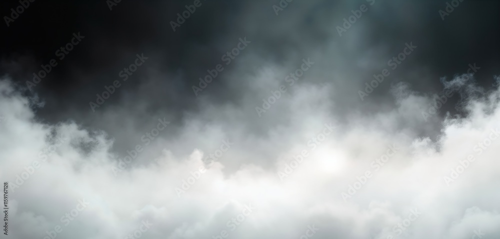 Abstract view of swirling fog or smoke. White clouds layered over dark background. Soft flowing textures create a dynamic effect. Versatile design element for various projects. Abstract view of swirling fog or smoke. White clouds layered over dark background. Soft flowing textures create a dynamic effect. Versatile design element for various projects.