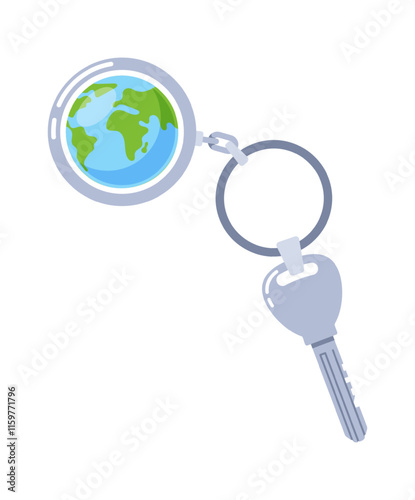 Key and earth shape fob