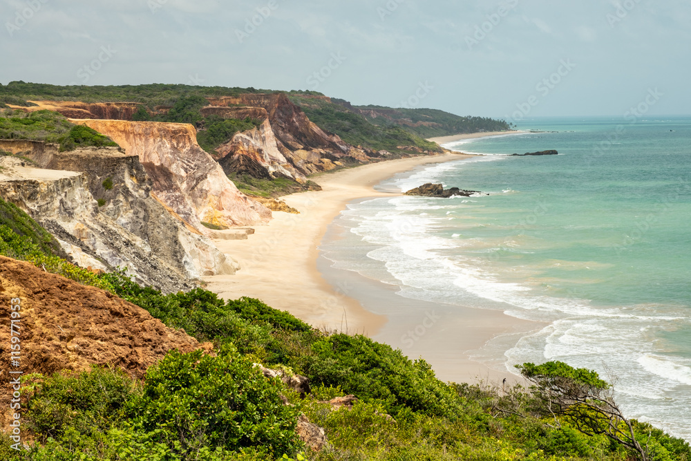 Obraz premium View of Praia de Tambaba beach, Costa do Conde. Beautiful Brazilian northeast beach.