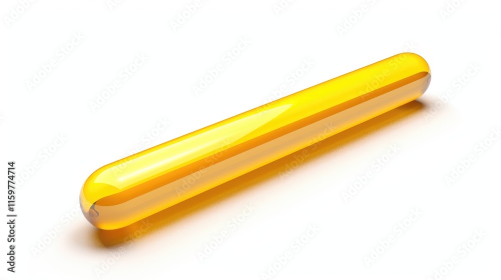 A bright yellow cylinder with a reflective surface, rendered in 3D against a white background. A bright yellow cylinder with a reflective surface, rendered in 3D against a white background.