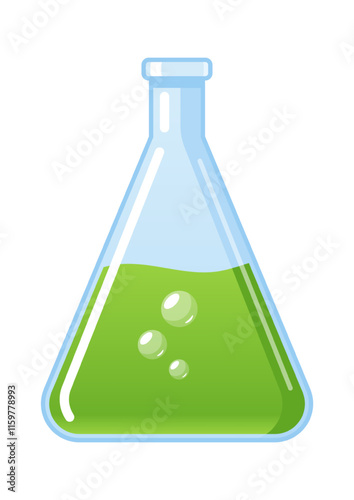 Chemical triangular lab flask vector illustration