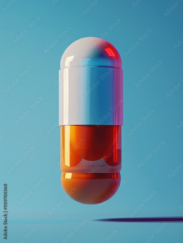 3D rendering of a capsule with blurred background, emphasizing the pill's importance. 3D rendering of a capsule with blurred background, emphasizing the pill's importance.