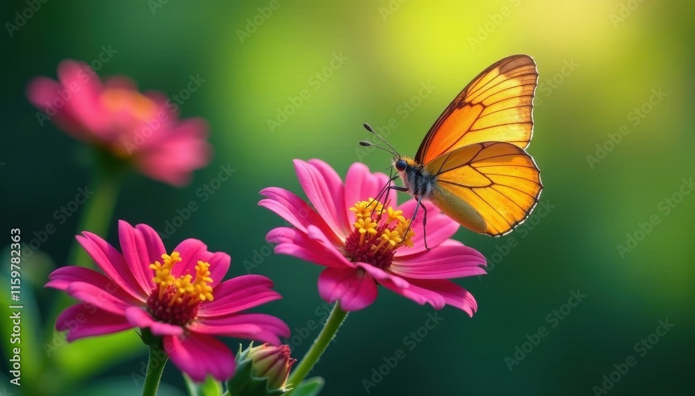 Delicate butterfly alights on a vibrant flower, color, flower Delicate butterfly alights on a vibrant flower, color, flower