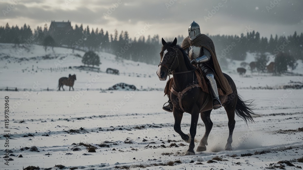 cool wallpaper, Medieval knight riding a horse across a snowy battlefield.
cool wallpaper, Medieval knight riding a horse across a snowy battlefield.