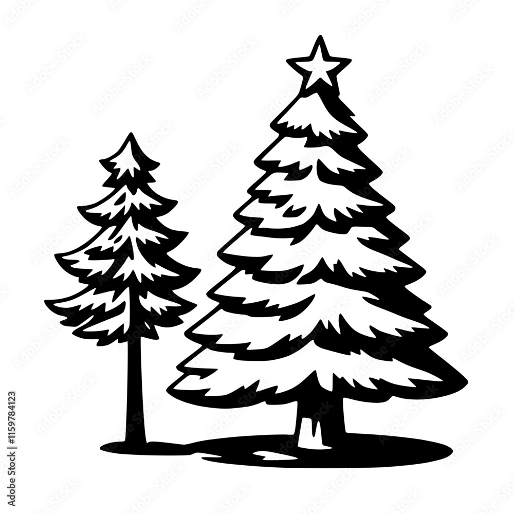 Obraz premium Simple Christmas Tree Design Vector