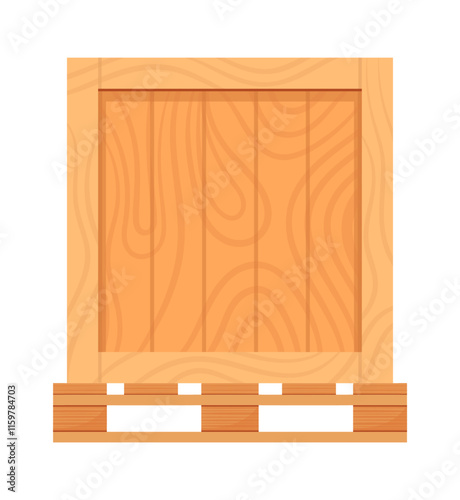 Wooden box on pallet vector illustration