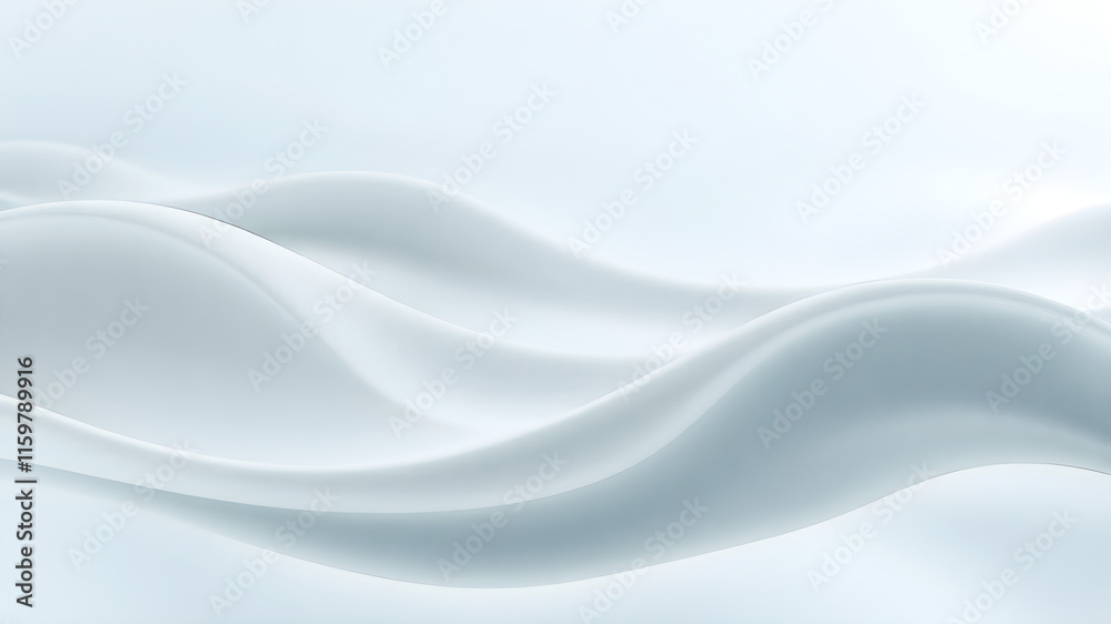 Abstract minimalist waves in light dusty blue and pale gray, softly illuminated to create depth and a relaxing visual effect Abstract minimalist waves in light dusty blue and pale gray, softly illuminated to create depth and a relaxing visual effect