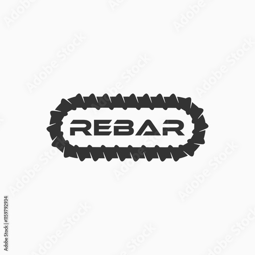 rebar concrete construction logo design vector