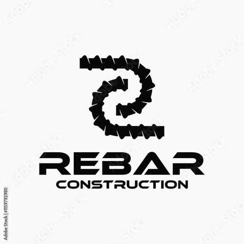rebar industrial logo design vector
