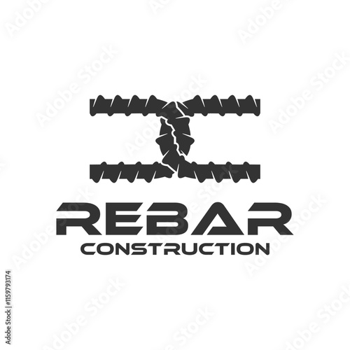 rebar concrete construction logo design vector for business idea