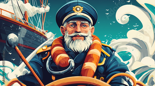 Seaman. Mariner. Illustration