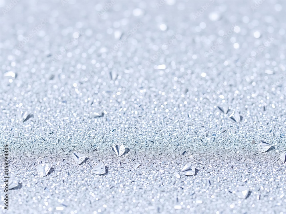 Obraz premium Shimmering fine glitter particles on a white background, festive, small