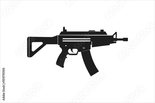 Gun silhouette vector on a white background