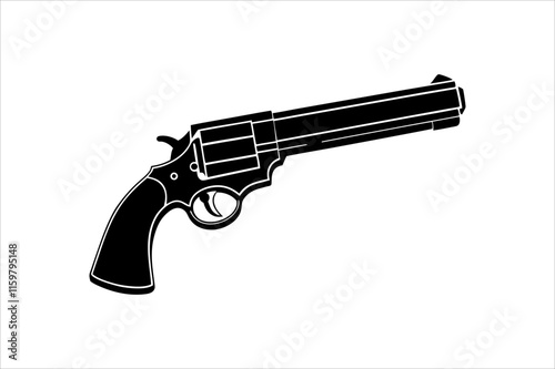 Gun silhouette vector on a white background