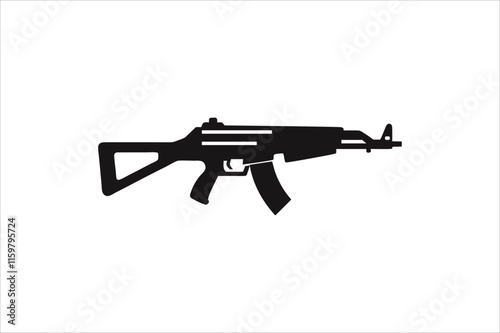 Gun silhouette vector on a white background