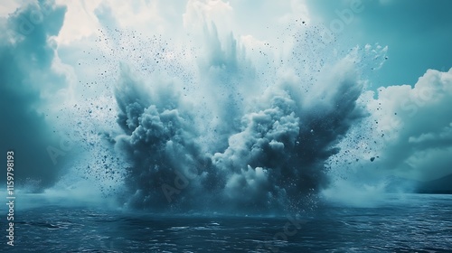 realistic explotion in the sea