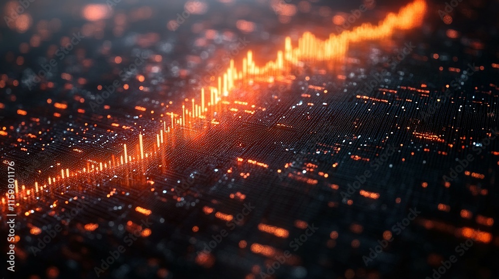 Abstract Digital Data Visualization Showing Growth Abstract Digital Data Visualization Showing Growth