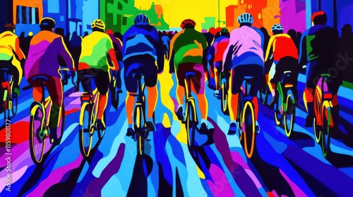 Vibrant Bicycles in Modern City Landscape