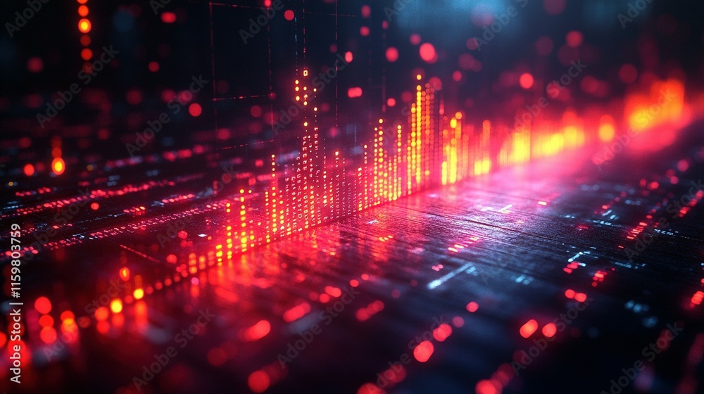 Obraz premium Abstract Digital Data Visualization Red And Blue Lights
