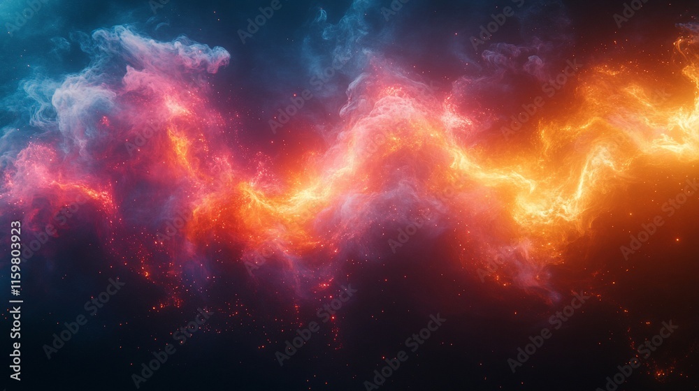 Abstract Cosmic Nebula Fire And Ice Swirl Abstract Cosmic Nebula Fire And Ice Swirl