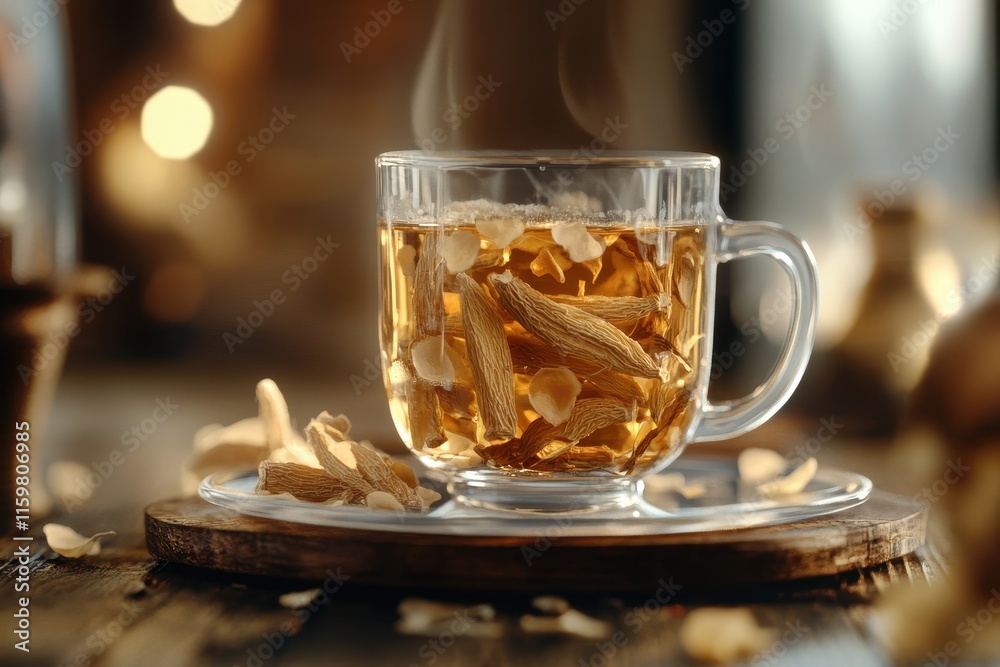Herbal tea dried ginseng healthy beverage idea Herbal tea dried ginseng healthy beverage idea