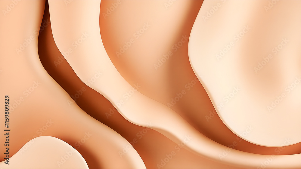 Subtle flowing shapes in light terracotta and pale mint green, with a natural matte texture and soft shadows for an earthy, calming aesthetic Subtle flowing shapes in light terracotta and pale mint green, with a natural matte texture and soft shadows for an earthy, calming aesthetic